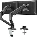 Monitor Mount 2 Monitors for 13-32 Inch Screens with VESA 75/100, Gas Lift 2 Monitor Mounts Tilts 180° Pivoting 180° Rotatable 360° Height Adjustable Monitor Arm 9 kg per Arm image 0