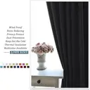 PONY DANCE Rideaux occultants avec oeillets, lot de 2 panneaux, W 140 x L 245 cm (W 55 x L 96 pouces), Noir image 7