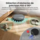 Lefant M350 Max Aspirateur robot, puissance d'aspiration de 10 000 Pa, station de vidage automatique pour 40 jours, Wi-Fi 2,4 G, compatible avec l'application, Alexa et Google Assistant, intelligent pour la maison, gris, navigation par cartographie laser ToF image 5