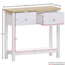 Vida Designs Console Table Arlington 2 Drawers White/Oak Effect image 6