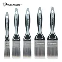 ROLLINGDOG Kit de pinceaux de peinture 5 pièces, pinceaux professionnels à poils synthétiques, pour murs, plafonds, meubles, portes et fenêtres, peinture intérieure et extérieure, bricolage, rénovation, amélioration de la maison, poignée ergonomique, résistants à la perte de poils image 0