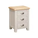 Bedside Table Windermere 3 Drawers Oak Top Grey/Natural image 2