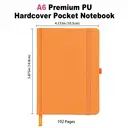 Jubiluu Carnet cartonné A6 premium avec marque-page, pages lignées, 100 g/m² - Orange rouille image 2