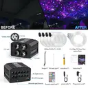 HOCO Kit de conversion de toit intérieur en étoilé, lumières d’ambiance en fibre optique 4 couleurs 32 W + 240 LED RGBW en forme de météores, double mode de contrôle, 1000 LED de décoration de toit, 13,1 pieds image 2
