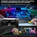 Acrylic Interior Car LED Strip Light with Wireless APP, Dreamcolor RGB 10 in 1 with 175 inches 600 LEDs Fiber Optic Car Ambient Lighting Kits, Dual Zone Sound Active Function LED Strip for Car image 4