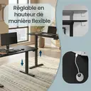 Ochama x SONGMICS Bureau Réglable en Hauteur, 160 x 70 cm, Fonction Mémoire, Port USB-C, Noir image 6