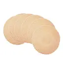 Polyester outer layer with two layers of three-strand placemats Khaki，Round 38cm Placemats Set of 6 Braided Woven Placemats Washbale Table Placemats Round Heat Resistant Table Mats for Kitchen Dining Table Home Restaurant image 0