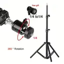 Support de Projecteur 1,6 m Trépied Pliable à l'Envers en Métal avec Support de Téléphone Mobile Intégré, Support de Sol Réglable Multifonctionnel Compatible avec Projecteur, Lumière Anneau LED, Appareils Photo DSLR, Téléphones Portables et Caméras d'Action, Idéal pour Tournage en Studio, Diffusion en Direct, Vlog et Support de Fond, Design Compact Gain de Place, Se Pliant à 40 cm image 2