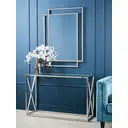 Interiors by Premier Console Table Allure Cross Square Silver Finish/Glass image 4