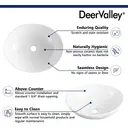 DeerValley Bathroom Sink Oval Ceramic Vessel Sink Practical Hygienic Combines Style and Function, Ideal for Modern Bathroom Design 406 x 330mm White image 1