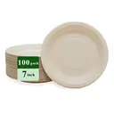 Ruibamboo disposable bamboo fiber plate 7 inches
100pack image 0