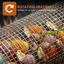 Huacan Barbecue Cage Barbecue Rond Portatif en Acier Inoxydable - Fumoir Extérieur à Rotation Automatique Grand Format image 2