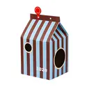 ZEZE Blue Brown Stripe Cat House, Enclosed Cat Cave Bed, Scratch Resistant Pet House image 5
