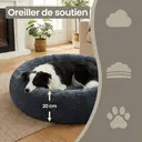 SONGMICS Lit donut pour chien avec housse amovible et lavable gris foncé - Ø 100 cm image 3