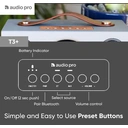 audio pro T3+ Jepson Enceinte Portable Sans fil Bluetooth Jusqu'à 30 heures d'autonomie.Qualité sonore primée.La magie du portable et du sans fil. image 5