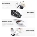 FangYuan Set de 4 couverts en acier inoxydable compatible lave-vaisselle - Manche effet marbre image 4