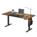 Ochama x SONGMICS Bureau Réglable en Hauteur, 160 x 70 cm, Fonction Mémoire, Port USB-C, Marron et Noir image 1