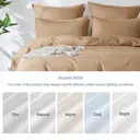 LeBonsoir Khaki Bedding Duvet Cover Set，220x200cm/50x75cmx2 Breathable Durable Soft Comfy， with Zip， 3 Pieces， Includes 1 Duvet Cover & 2 Pillowcases，NO Comforter image 7