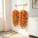 Yuejia Lot de 4 bouquets suspendus de fleurs artificielles en soie pétunia orange et jaune - 76 cm image 0