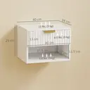 HOMCOM Floating Nightstands Set of 2, Modern Wall Mounted Bedside Tables with Fluted Drawer and Open Shelf for Bedroom, White image 2