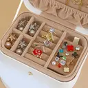 JORDAN&JUDY 2-Tier White Jewelry Organizer Box for Earrings， Rings， and Necklaces, New Year Sale , Top gift picks image 5