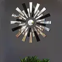 33pcs PVC mirror stickers with black and silver lines for living room decoration image 2