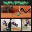 Daynee Aspirateur sans fil 65 kPa/70 min avec écran, tuyau de 1 m et brosse anti-enchevêtrement, HEPA x 4 image 9