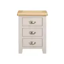 Bedside Table Windermere 3 Drawers Oak Top Grey/Natural image 1