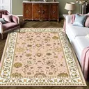 Area Rug Living Room Rugs: Floral Washable Rug Vintage Soft Boho Non-Slip Carpet Indoor Floor Stain Resistant Large Carpets for Bedroom Dining Room Farmhouse Nursery Hallway Home Office,72*107.8inch image 0