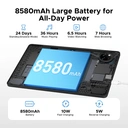 DOOGEE Tab A9 Pro+ Android 15 Tablet， 11 inch， 30GB RAM， 128GB ROM (2TB Expandable)， Octa Core， 90Hz HD Display， 8580mAh Battery， 5G WiFi， Widevine L1， Dual Speaker， Face Unlock， Black image 4