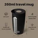 Bottle Bottle Thermal Mug 500 ml To Go - Premium Insulated Stainless Steel Mug, Leak-Proof, BPA-Free, Quick Press Closure, Double Walled, Keeps Drinks Hot & Cold for a Long Time (black) image 2
