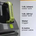 DAEWOO Hurricane Spot & Upholstery Washer – 650 W Motor, 1.4 L Clean Tank / 1.2 L Dirty Tank, 5 m Cable, Multi-Tool Attachment – White/Black, FLR00155GE image 1