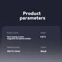 PAVAREAL CH73 NEW ENERGY CAR SCREEN STRONG MAGNETIC CAR HOLDER Black image 7