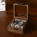 JU7CER Retro watch box, inner gray Watch Storage Case, Unisex Watch Display & Storage Box, Ideal Gift for Watch Enthusiasts 2-position image 3