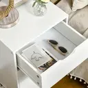 HOMCOM Bedside Table, Bedside Cabinet with 3 Drawers, Side End Table with Pine Wood Legs for Bedroom Living Room, White image 8