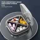 Small Pill Case, Travel Pill Organizer, Small Pill Box, Pill Container for Purse 4 Compartments, Daily Compact Travel Medicine Holder for Vitamins Medication (Grey) image 2