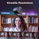 EMEET 4K Webcam with Sony Sensor, PDAF Autofocus, Noise-Reducing Microphones, Adjustable 73° FOV, Privacy Cover, Plug & Play USB Webcam + Tripod image 3