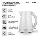 Tower Solitaire Kettle, 1.5L, Cord Storage, 3KW, 3D Diamond Textured, White & Chrome Accents - T10075WHT image 1