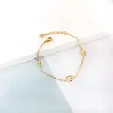 Leaf Motif Charm Bracelet with White Shell Inlay, 18K Gold Plated Stainless Steel, Hollow Leaf Boho Jewelry (17+3cm) image 3