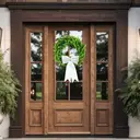20 Inch Boxwood Wreath with Sash-1pcs image 5