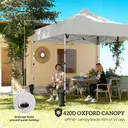 Outsunny 3 x 3 m Pop Up Gazebo with Sidewalls, UPF50+ Heavy Duty Outdoor Garden Party Tent Marquee Wedding Awning Canopy Instant Event Shelter with 4 Sandbags, Wheeled Carry Bag, Silver Grey image 4