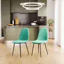 Vida Designs Dining Chairs Luton Quilted Green 2pcs image 4