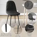 Vida Designs Dining Chairs Luton Quilted Black 2pcs image 7