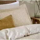 Yard Fitted Sheet Hebden Stripe 100% Cotton Honey Yellow Double image 2