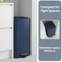 SONGMICSHOME  Trash Can, 8-Gallon Trash Bin, Stainless Steel Kitchen Garbage Can, Midnight Blue image 5