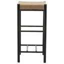 Interiors by Premier Bar Stool Bandar Beech Wood & Hemp Rope Black/Natural image 1