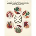 JU7CER 6-Piece Diamond Painting Coaster Set with Stand - Abstract Plant Diamond Art | Adult Beginner Craft Supplies 4×4 Inches (10×10cm) image 5