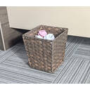 KEVAHOME Lot de 2 paniers à déchets en polypropylène aspect rotin - marron foncé - 10 x 10 x 11 pouces H image 6