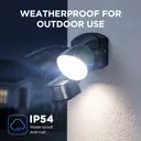 LUTEC 20W LED Security Flood Light, 1700LM 4000K, Outdoor Wall Light with Sensor, Integrated Twin Heads, for Patio, Garden, Yard, Black image 5