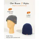 TOP-EX  100% Merino Wool Beanie Fleece Lined Cuffed Watch Fisherman Cap M/L Black image 4
